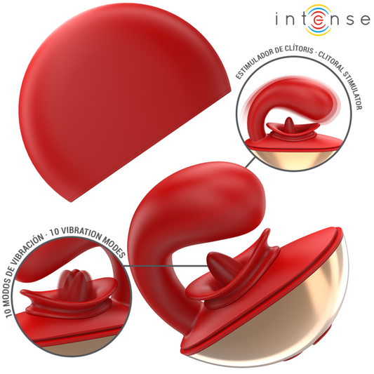 INTENSE - MARIAH VIBRATORE E STIMOLATORE AD U 10 VIBRAZIONI ROSSO