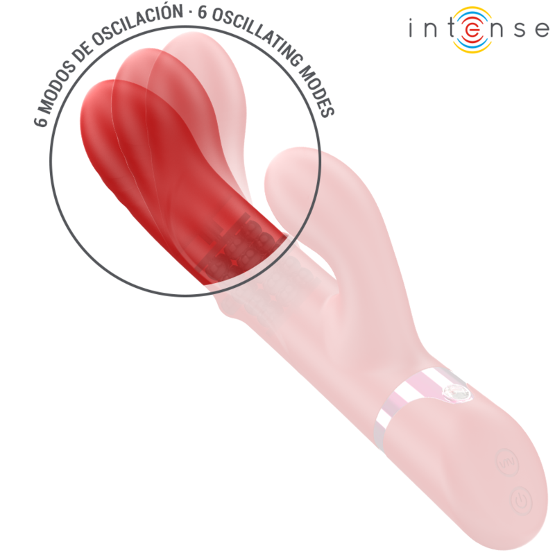 INTENSE - LELE VIBRATORE MULTIFUNZIONE ROTANTE OSCILLANTE E STIMOLANTE ROSSO