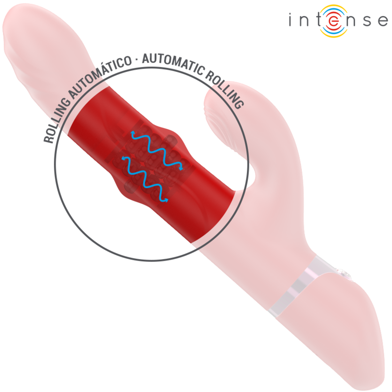 INTENSE - LELE VIBRATORE MULTIFUNZIONE ROTANTE OSCILLANTE E STIMOLANTE ROSSO