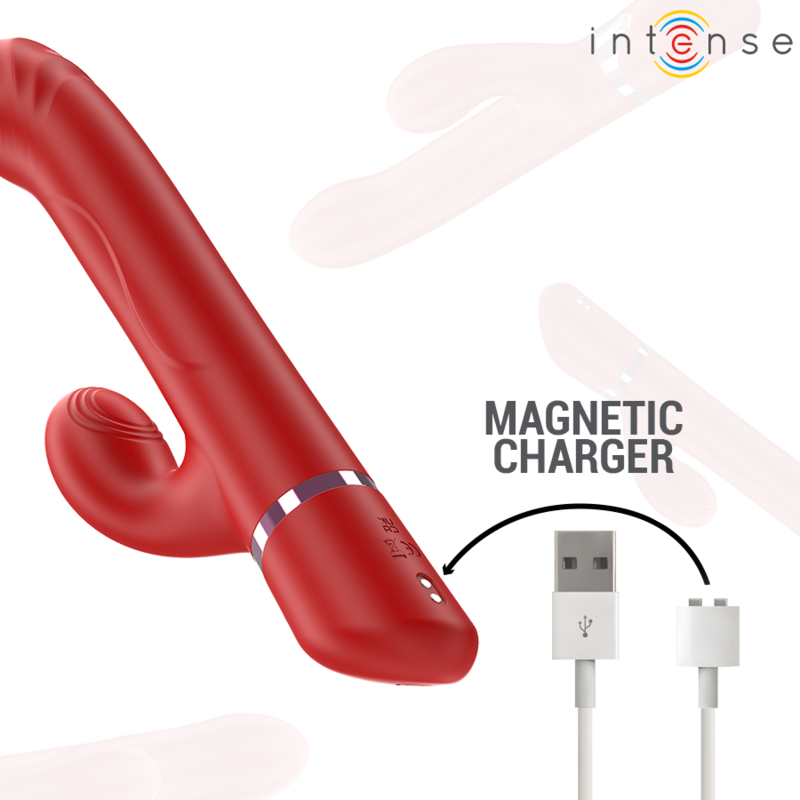 INTENSE - LELE VIBRATORE MULTIFUNZIONE ROTANTE OSCILLANTE E STIMOLANTE ROSSO