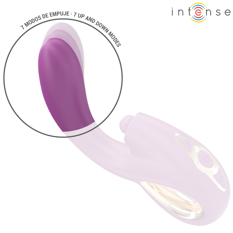 INTENSE - LALI  VIBRATORE MULTIFUNZIONE PUNTO G CON PULSAZIONE, MOVIMENTO DI SPINTA SU E GIU'  VIOLA