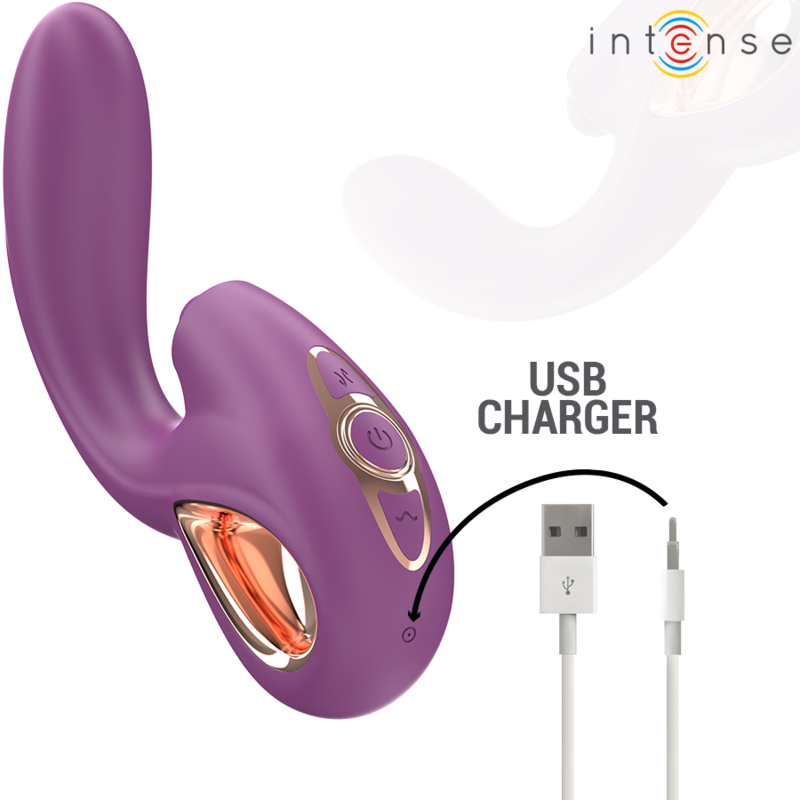 INTENSE - LALI  VIBRATORE MULTIFUNZIONE PUNTO G CON PULSAZIONE, MOVIMENTO DI SPINTA SU E GIU'  VIOLA
