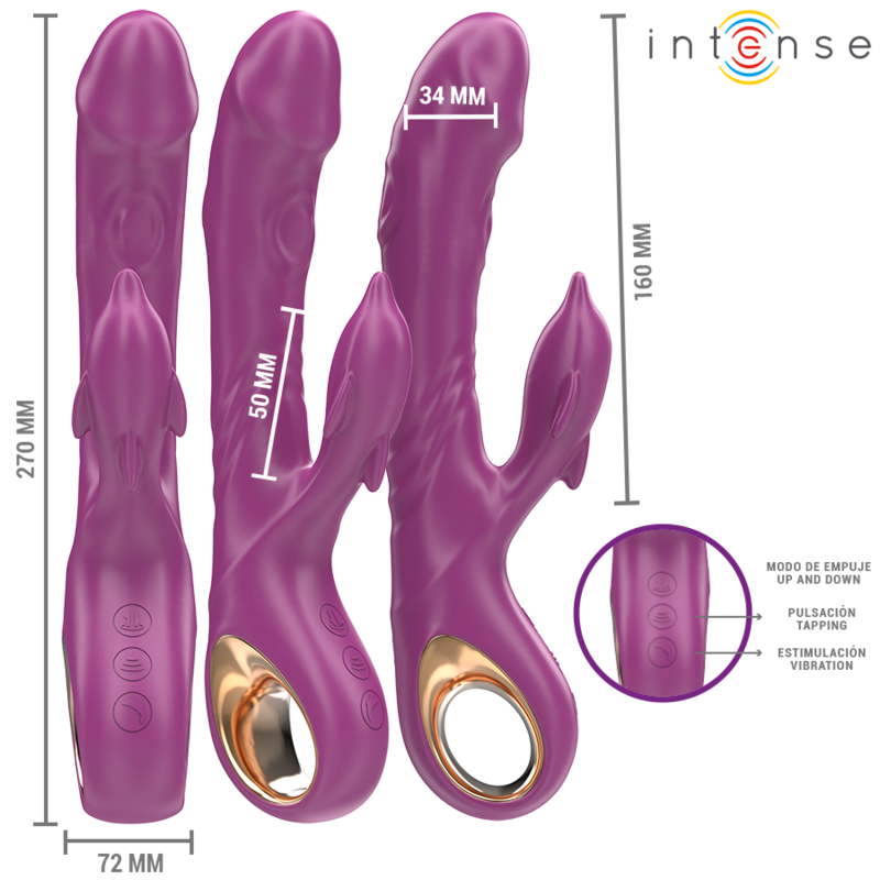 INTENSE - HALLE VIBRATORE MULTIFUNZIONE CON LINGUA STIMOLANTE VIOLA