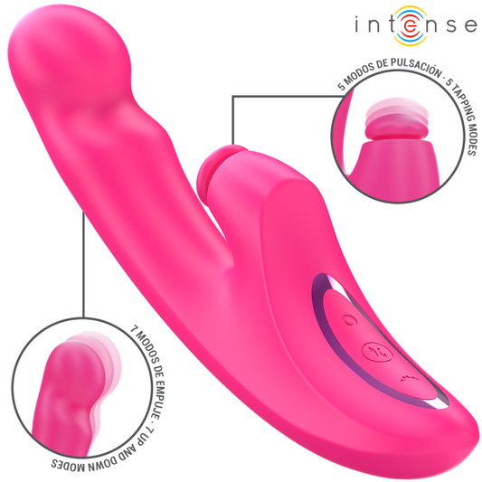 INTENSE - EMI VIBRATORE MULTIFUNZIONE 3 IN 1 10 VIBRAZIONI  13,5 CM  ROSA