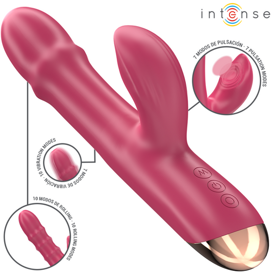 INTENSE - CHLOE VIBRATORE MULTIFUNZIONE 3 STIMOLAZIONI IN 1 ROSSO