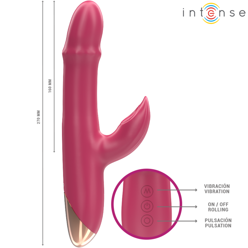 INTENSE - CHLOE VIBRATORE MULTIFUNZIONE 3 IN 1 10 VIBRAZIONI ROSSO