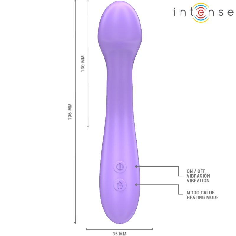 INTENSE - BECKY VIBRATORE RISCALDANTE  7 VIBRAZIONI 19 CM VIOLA