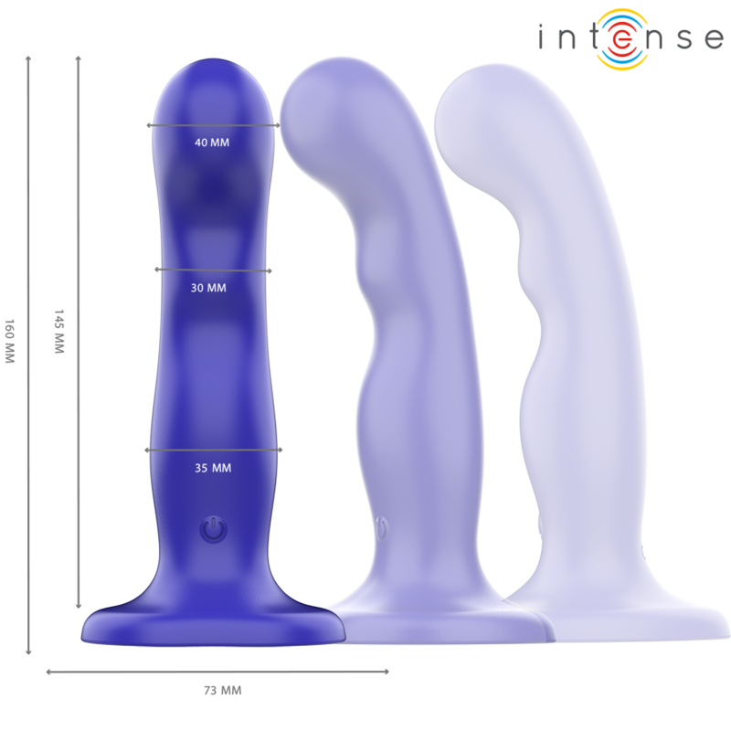 INTENSE - SHORTY VIBRATORE CON VENTOSA E TELECOMANDO BLU