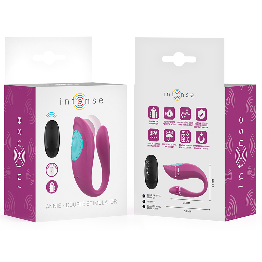 INTENSE - ANNIE VIBRATORE E STIMOLATORE AD U CON TELECOMANDO VIOLA
