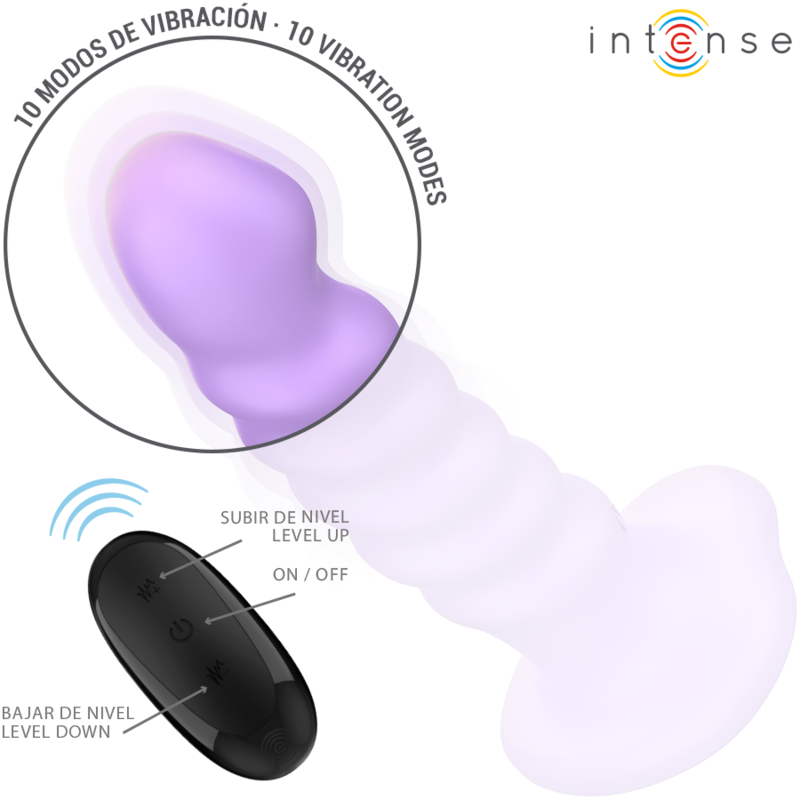 INTENSE - BRENDA VIBRATORE A SPIRALE 10 VIBRAZIONI TELECOMANDO M VIOLA