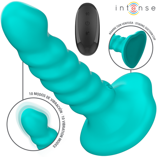 INTENSE - BUFFY VIBRATORE A SPIRALE 10 VIBRAZIONI TELECOMANDO S BLU