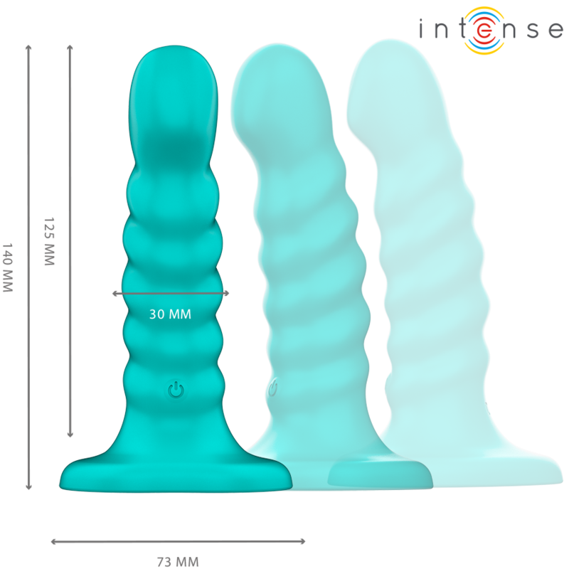 INTENSE - BUFFY VIBRATORE A SPIRALE 10 VIBRAZIONI TELECOMANDO S BLU