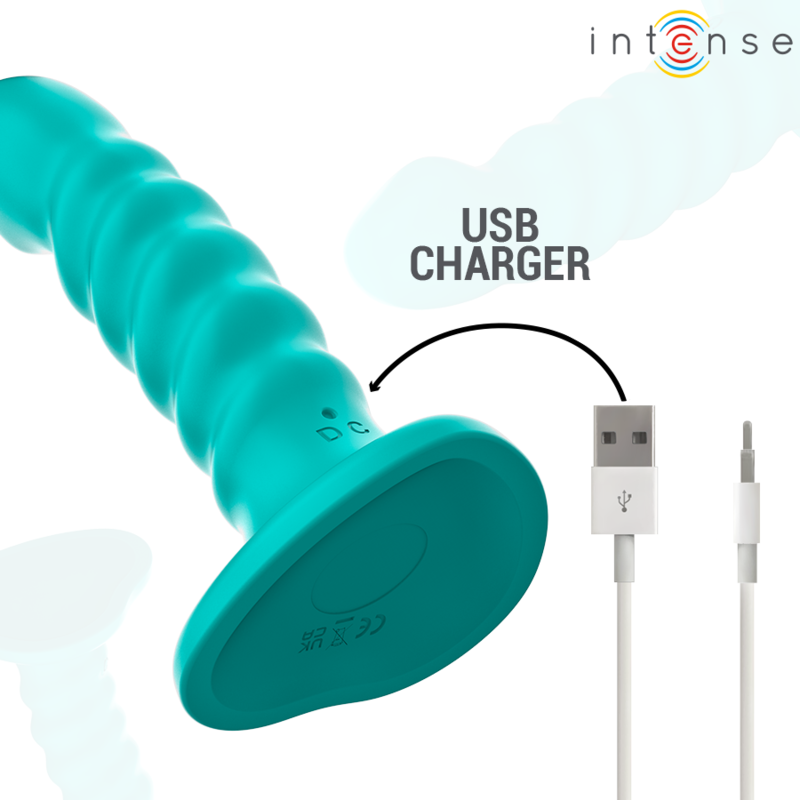 INTENSE - BUFFY VIBRATORE A SPIRALE 10 VIBRAZIONI TELECOMANDO S BLU