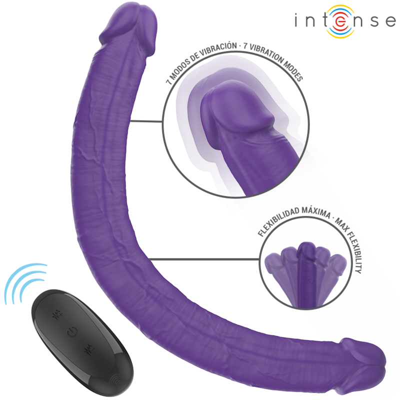 INTENSE - GUNTER DILDO DOPPIO VIBRATORE 40 CM TELECOMANDO VIOLA