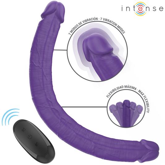 INTENSE - GUNTER DILDO DOPPIO VIBRATORE 40 CM TELECOMANDO VIOLA
