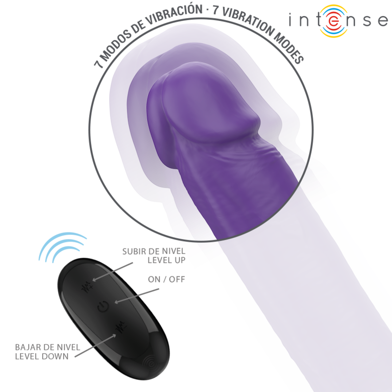 INTENSE - GUNTER DILDO DOPPIO VIBRATORE 40 CM TELECOMANDO VIOLA
