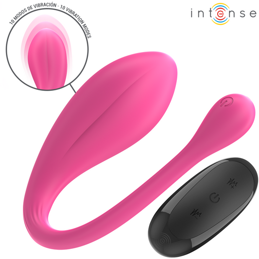 INTENSE - JANICE VIBRATORE AD U DOPPIA STIMOLAZIONE 10 VIBRAZIONI  TELECOMANDO ROSA