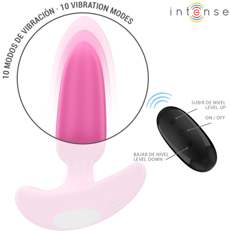INTENSE - ROSS ANAL PLUG 10 VIBRAZIONI  CON TELECOMANDO ROSA