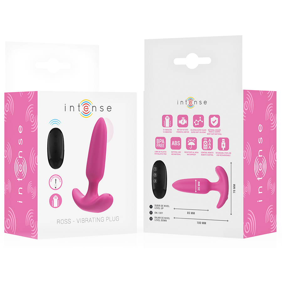 INTENSE - ROSS ANAL PLUG 10 VIBRAZIONI  CON TELECOMANDO ROSA