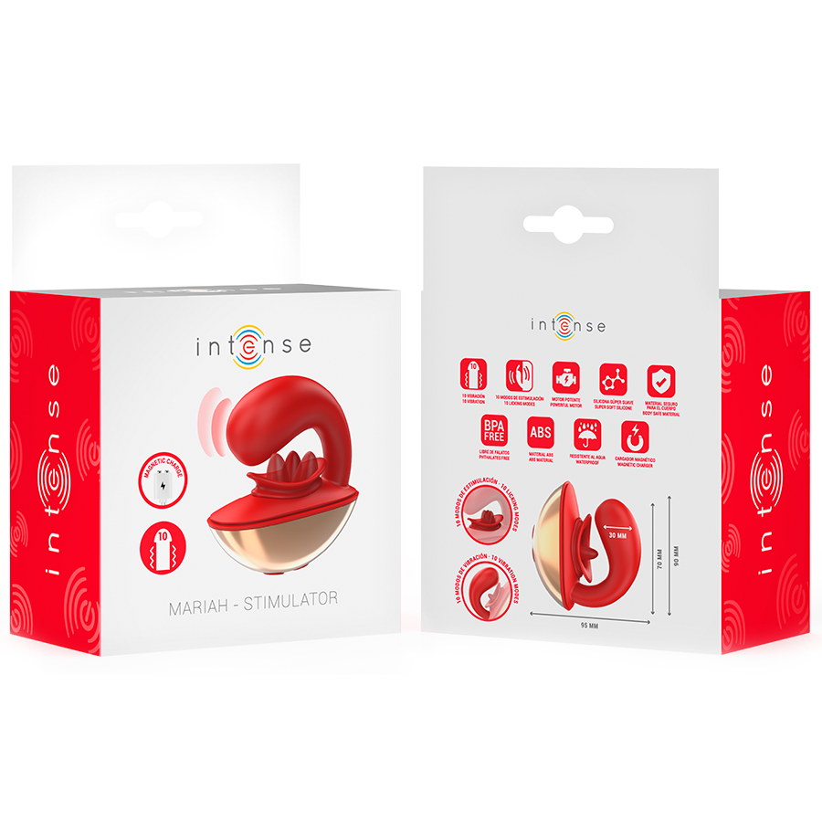 INTENSE - MARIAH VIBRATORE E STIMOLATORE AD U 10 VIBRAZIONI ROSSO