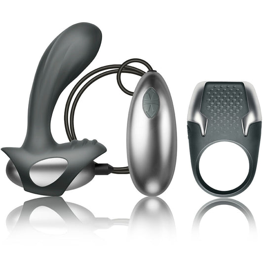 CLIMAXIMUM - EXCITE KIT ANELLO PER IL PENE + MASSAGGIATORE PROSTATA CON CAVO
