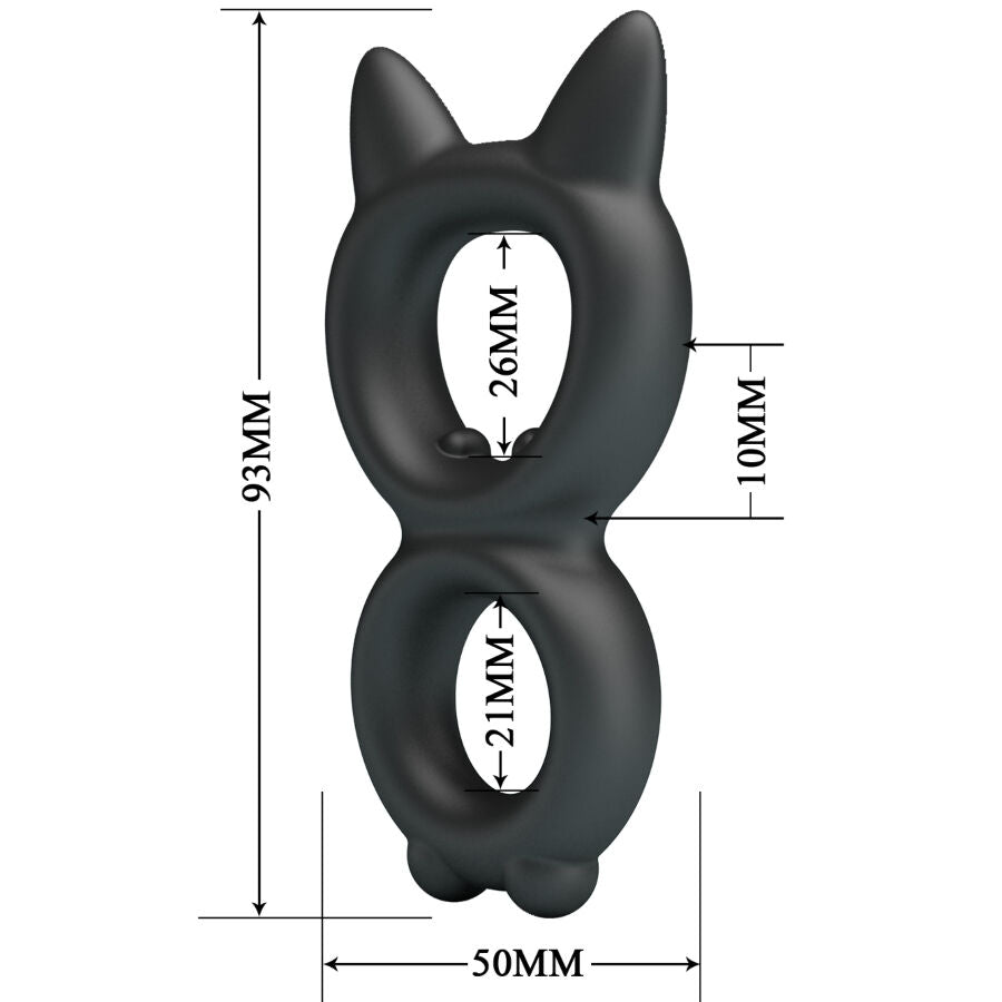 ANELLO DOPPIO IN SILICONE TORAN, ERGONOMICO E REGOLABILE, RITARDANTE