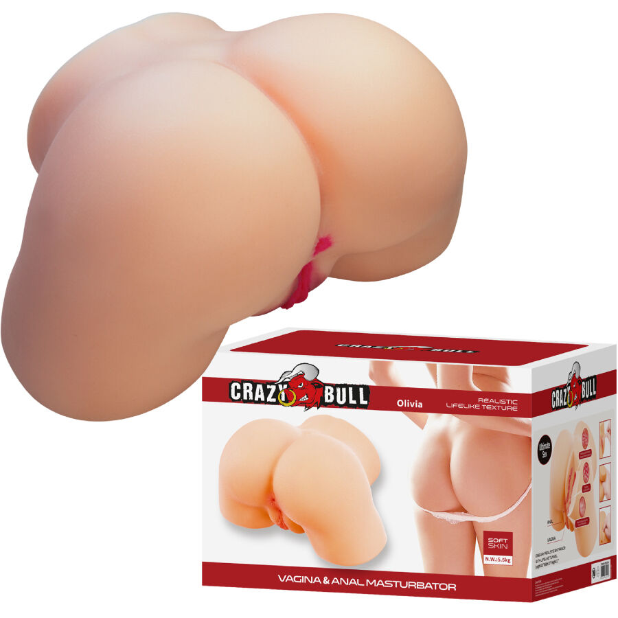 CRAZY BULL - OLIVIA MASTURBATORE CULO FEMMINILE REALISTICO CON VAGINA E ANO 5,5 KG