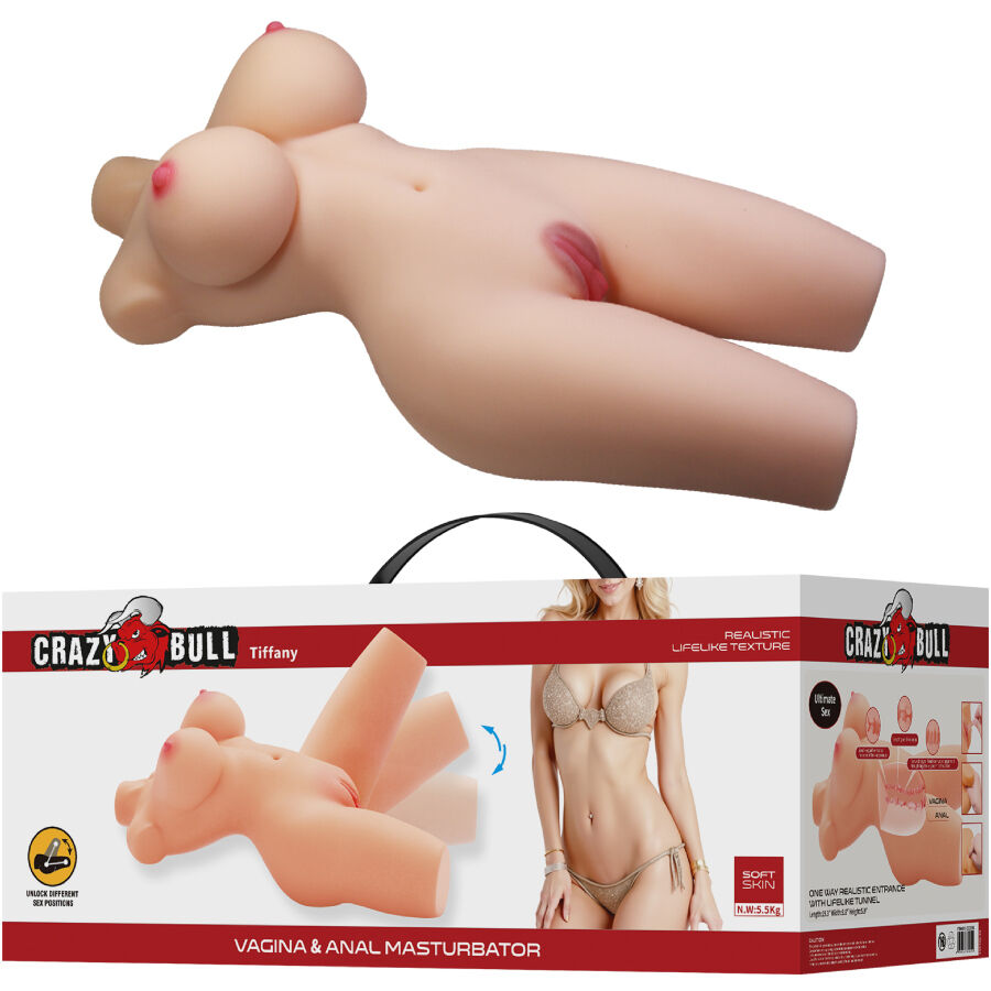 CRAZY BULL - TIFFANY MASTURBATORE TORSO FEMMINILE REALISTICO CON VAGINA E ANO 5,5 KG
