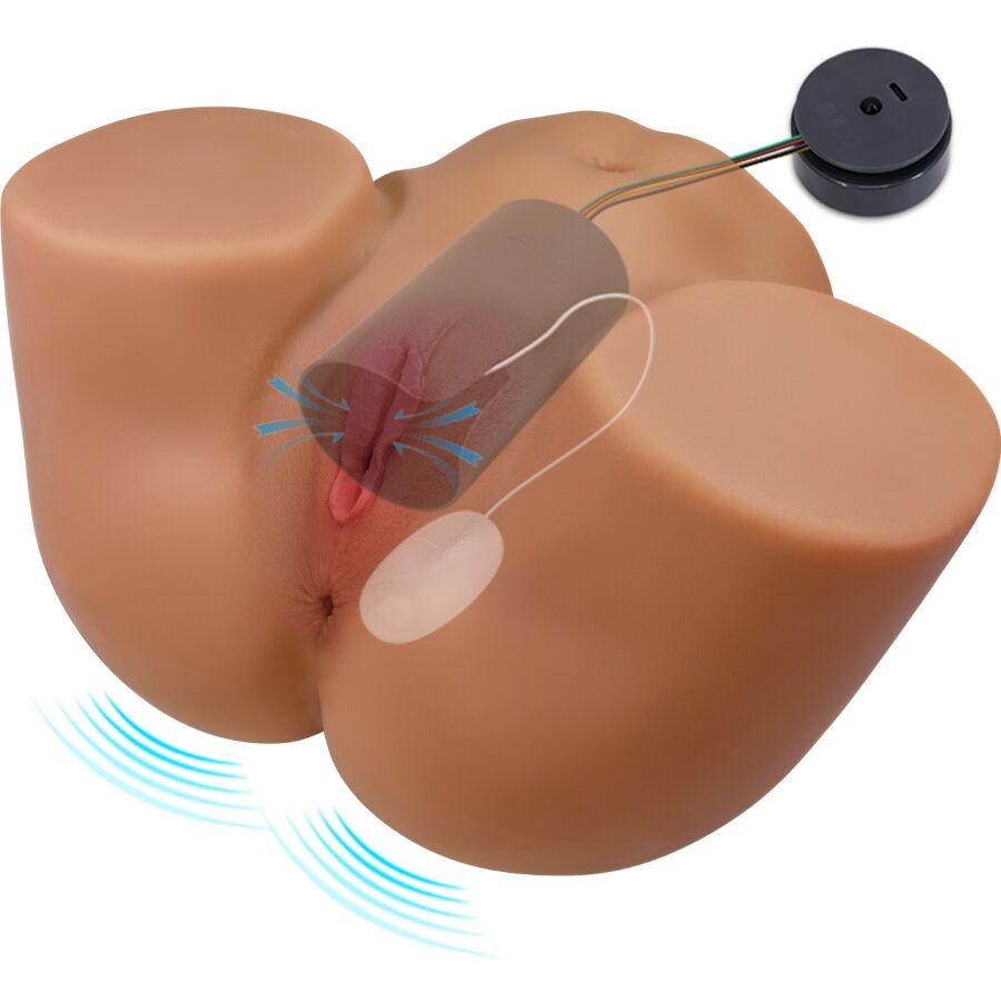 CRAZY BULL - GERIANN MASTURBATORE CULO FEMMINILE REALISTICO VIBRANTE VAGINA E ANO CON ASPIRAZIONE E SUONO 5,5 KG