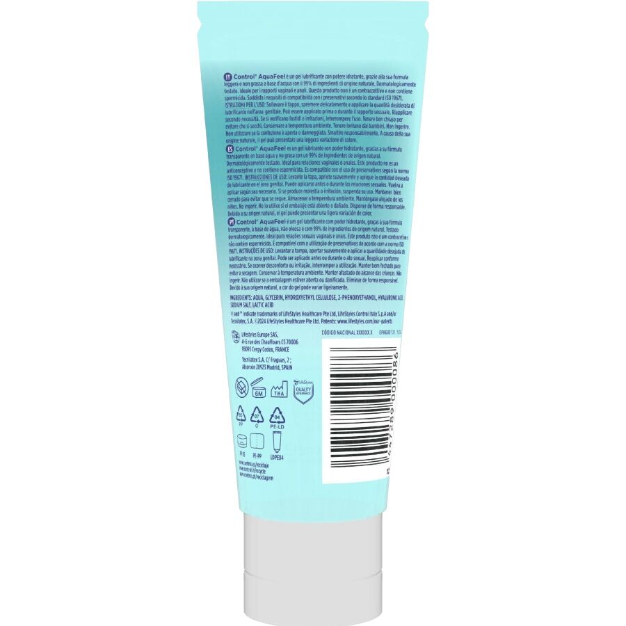 CONTROL - AQUAFEEL LUBRIFICANTE CON ACIDO IALURONICO 80 ML