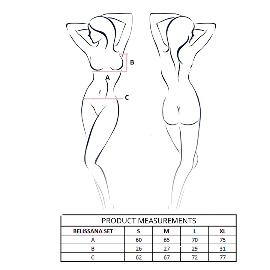 PASSION - BELISSANA SET REGGISENO + PERIZOMA BORDEAUX L/XL