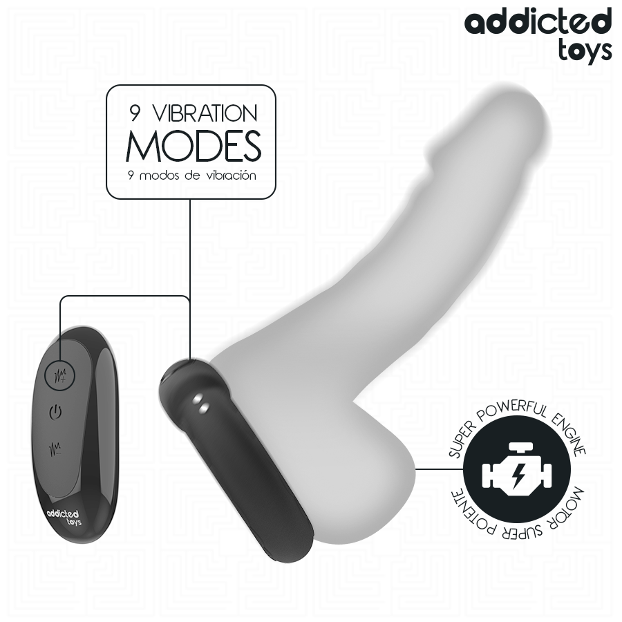 ADDICTED TOYS - ANELLO PENE VIBRANTE CON EFFETTO RISCALDANTE E TELECOMANDO