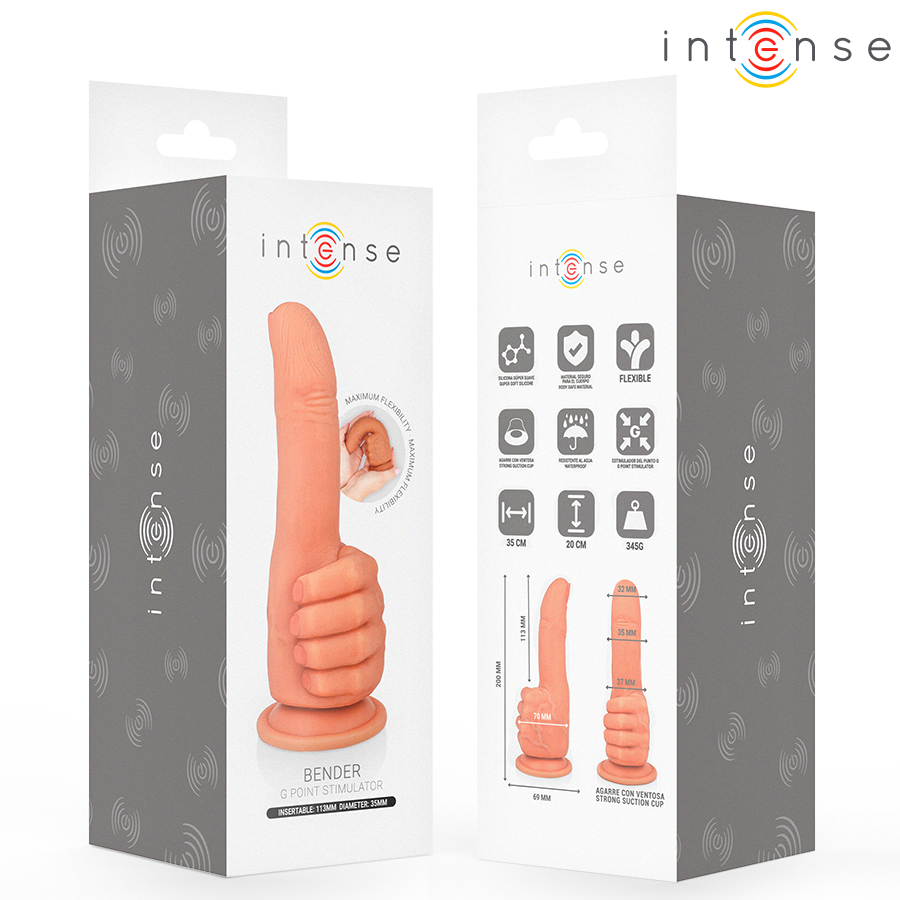 INTENSE - BENDER STIMOLATORE PUNTO G FLESSIBILE MANO 11,3 CM