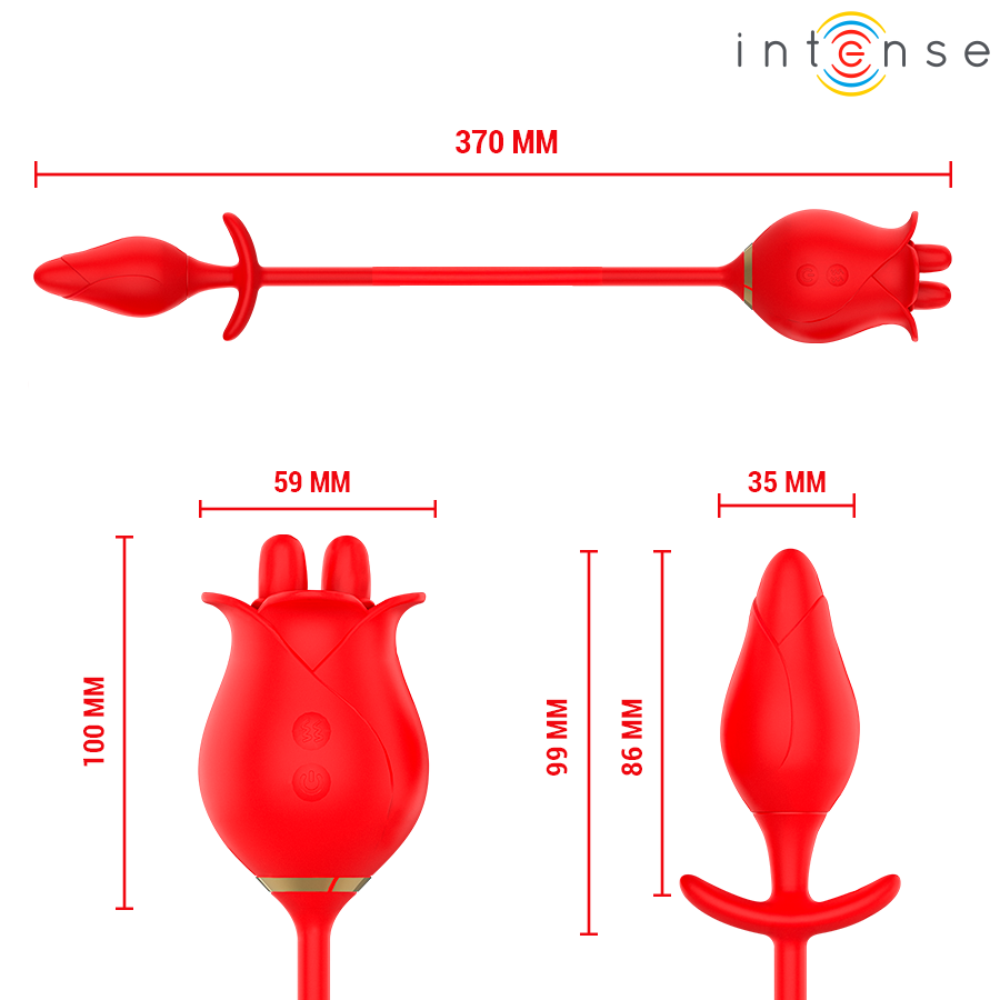 INTENSE - MELANIE STIMOLATORE CLITORIDE CON LINGUA MOVIMENTO ZIGZAG E OVETTO