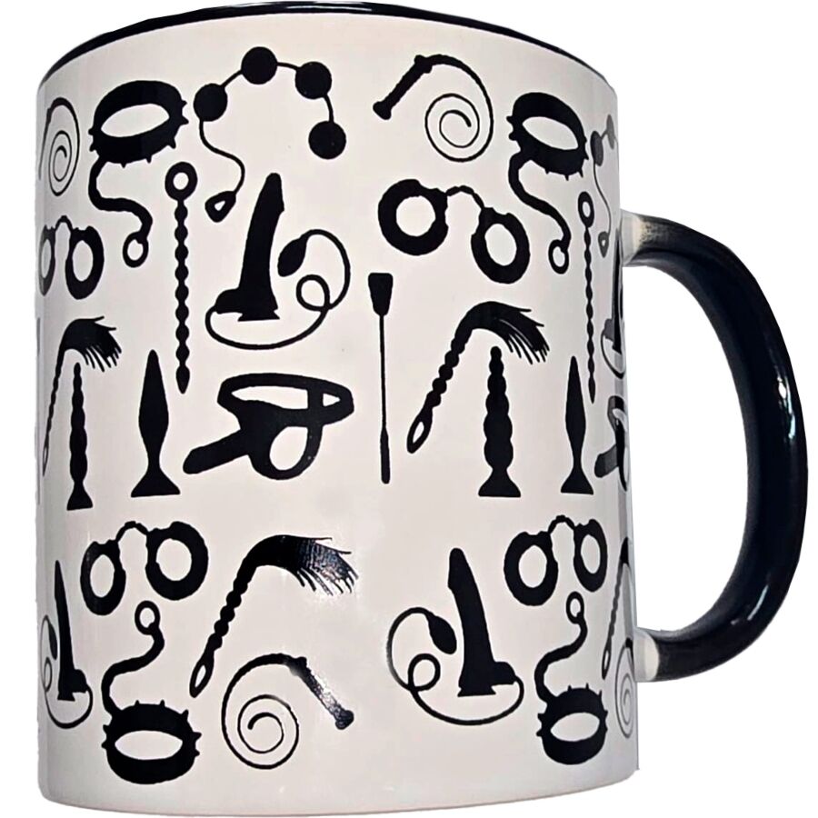 TAZZA BONDAGE 370 ML, CERAMICA BIANCA, DESIGN EROTICO AUDACE