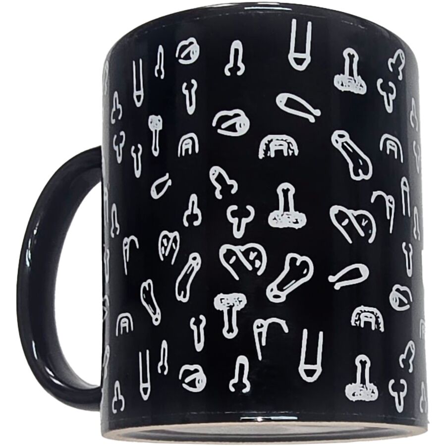 TAZZA PENI 370 ML NERA, CERAMICA RESISTENTE, DESIGN EROTICO DIVERTENTE