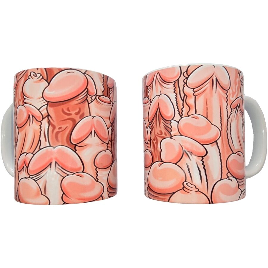 TAZZA PENI 370 ML, CERAMICA RESISTENTE, DESIGN EROTICO COLORATO