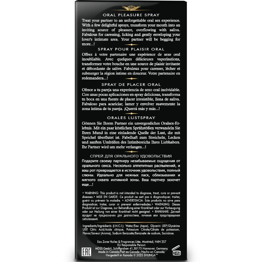 SHUNGA - WAVES OF PLEASURE SPRAY PER SESSO ORALE AROMA SPUMANTE ALLA FRAGOLA 20 ML