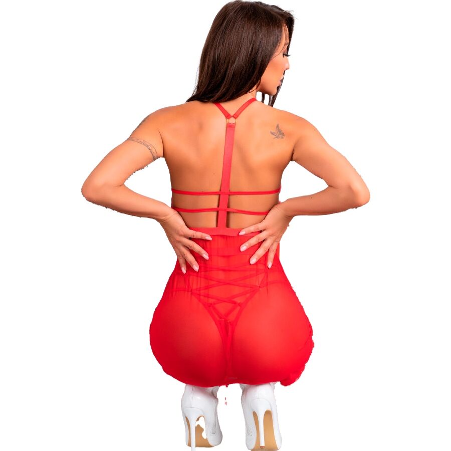 LIVCO CORSETTI FASHION - SANTAS CANDY LC 90722 CHEMISE NATALIZIA+ TANGA S/M