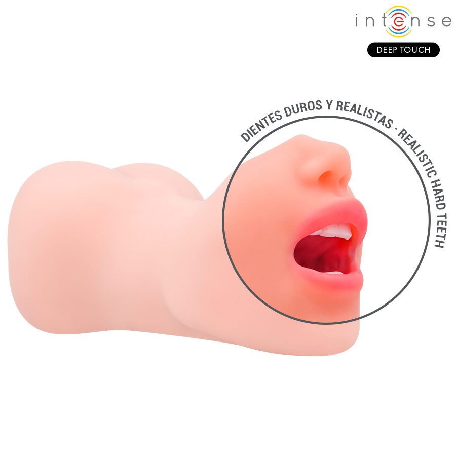 MASTURBATORE DOPPIO BOCCA E VAGINA, REALISMO INTENSO, TPE PREMIUM SENZA FTALATI