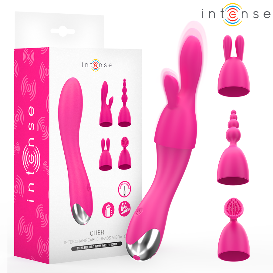 VIBRATORE, 20 MODALITÀ, 4 TESTINE INTERCAMBIABILI