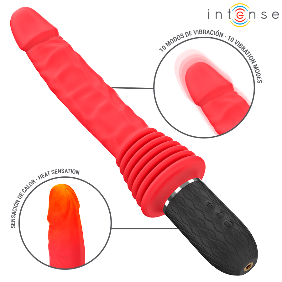 VIBRATORE CON SPINTA, TELECOMANDATO CON CALORE REALISTICO