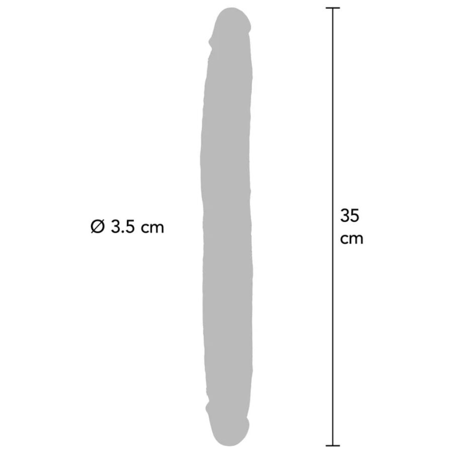 GET REAL DOPPIA ESTREMITÀ, SILICONE PREMIUM, PREPUZIO MOBILE, 35 CM