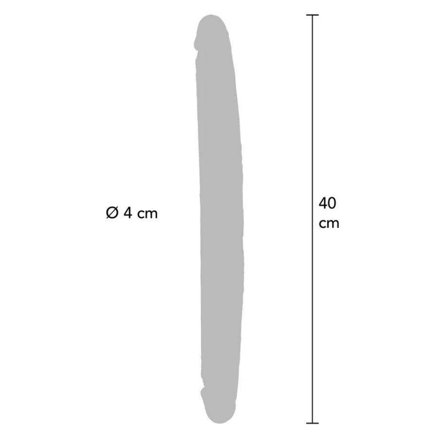 DILDO DOPPIO IN SILICONE REALISTICO, PREPUZIO MOBILE, 40 CM