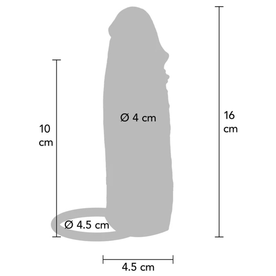 GUAINA IN SILICONE, DESIGN DOPPIO STRATO, LUBRIFICANTE SIGILLATO, 16 CM