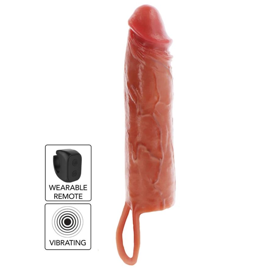 GUAINA VIBRANTE IN SILICONE, 10 MODALITÀ DI VIBRAZIONE, TELECOMANDO WIRELESS, 20 CM