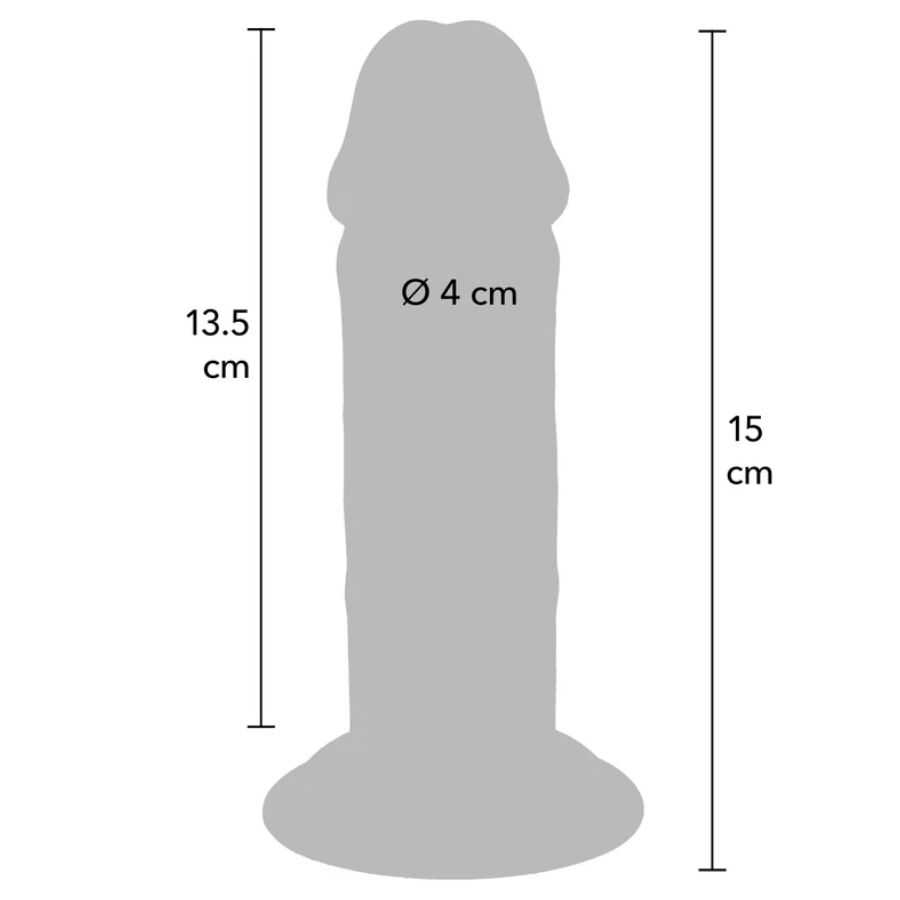 DILDO DOPPIA DENSITÀ, VENTOSA POTENTE, REALISMO PREMIUM, 15 CM