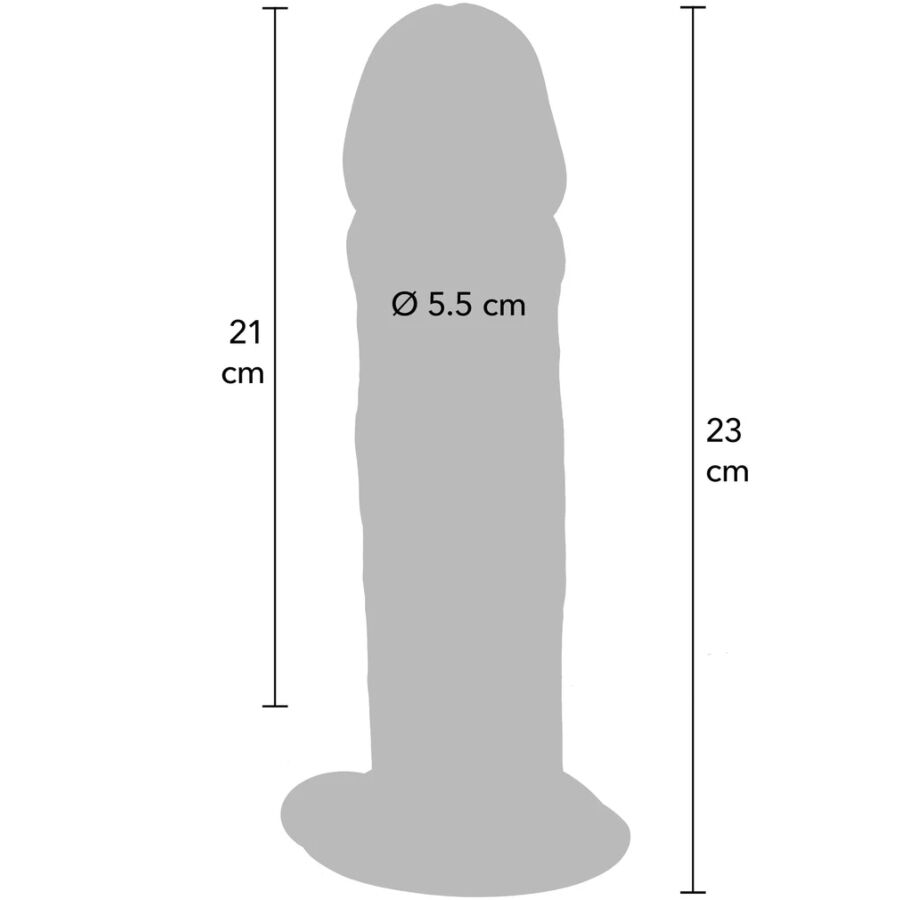 DILDO IN TPE A DOPPIA DENSITÀ, REALISMO PREMIUM, BASE A VENTOSA, 23 CM