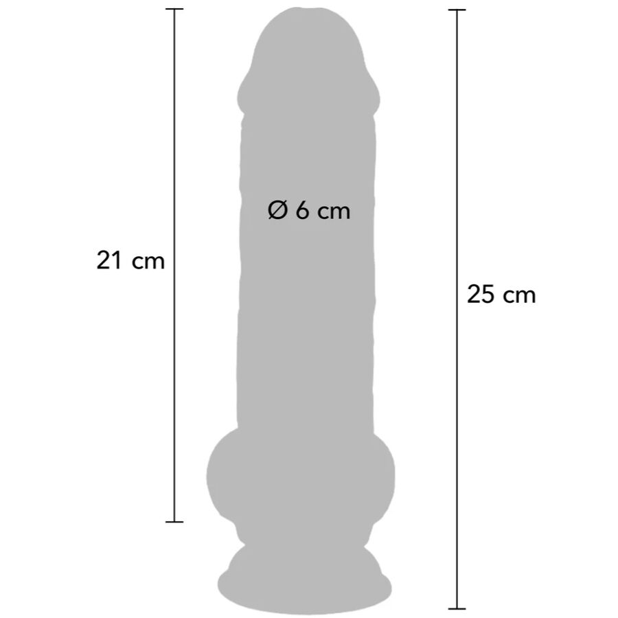 DILDO REALISTICO EXTRA SPESSO CON TESTICOLI, VENTOSA POTENTE, MATERIALE TPE SICURO, 25 CM