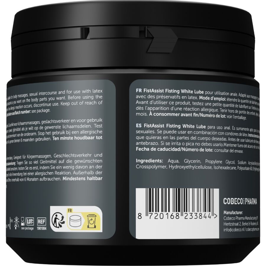 Gel lubrificante fisting bianco ultra denso 500 ml